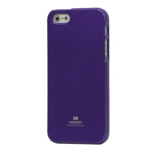 Mercury Flash Powder Gel TPU Case Cover for iPhone 5 - Purple