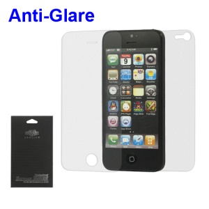 Anti-glare Front and Back LCD Screen Guard Film for iPhone 5