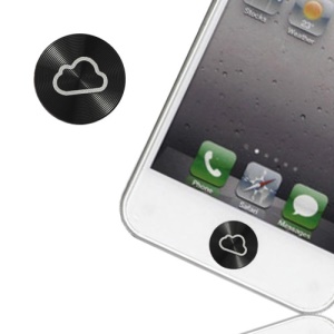 CD Vein Cloud Aluminum Metal Home Button Sticker for iPhone 5 4S iPod Touch 5 - Black