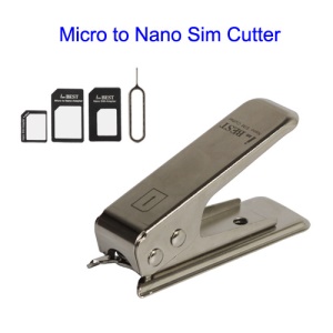 Micro Sim Card to Nano SIM Card Cutter + Nano SIM to Micro SIM / Standard SIM Card Adapter and Eject Pin for iPhone 5