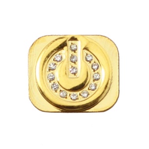 Power Switch Shaped Diamond Home Button Replacement for iPhone 5 - Gold