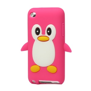Cute Penguin Silicone Case Cover for iPod Touch 4 4G 4TH Gen - Rose