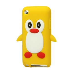 Cute Penguin Silicone Case Cover for iPod Touch 4 4G 4TH Gen - Yellow