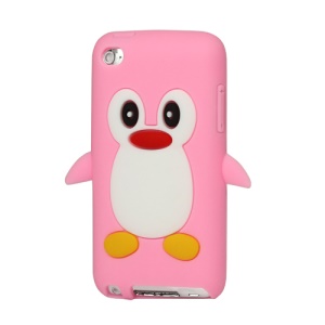 Cute Penguin Silicone Case Cover for iPod Touch 4 4G 4TH Gen - Pink