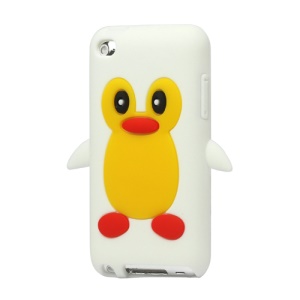 Cute Penguin Silicone Case Cover for iPod Touch 4 4G 4TH Gen - White