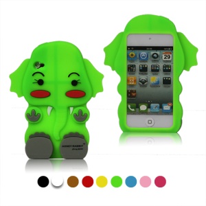 Lovely 3D Short Ears Elephant Silicone Case Cover for iPod Touch 4 4G 4TH Gen