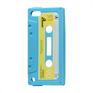 Slim Cassette Tape Silicone Case Cover for iPod Touch 5 - Baby Blue