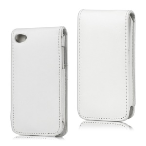 Vertical Leather Flip Case for iPod Touch 4 - White
