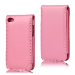 Vertical Leather Flip Case for iPod Touch 4 - Pink