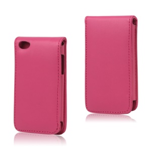 Vertical Leather Flip Case for iPod Touch 4 - Rose