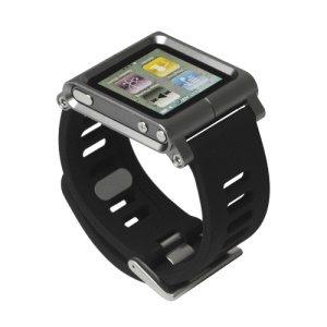 Aluminum Bracelet Watch Band Wrist Cover Case for iPod Nano 6 6th Gen - Grey