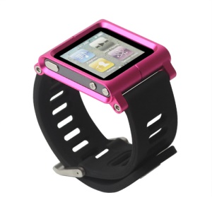 Aluminum Bracelet Watch Band Wrist Cover Case for iPod Nano 6 6th Gen - Rose