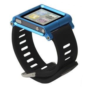 Aluminum Bracelet Watch Band Wrist Cover Case for iPod Nano 6 6th Gen - Blue