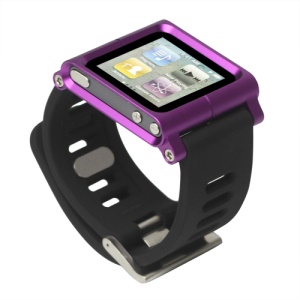 Aluminum Bracelet Watch Band Wrist Cover Case for iPod Nano 6 6th Gen - Purple