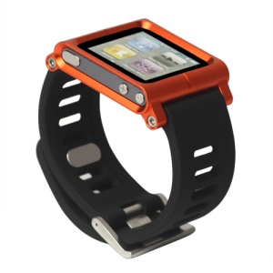 Aluminum Bracelet Watch Band Wrist Cover Case for iPod Nano 6 6th Gen - Orange