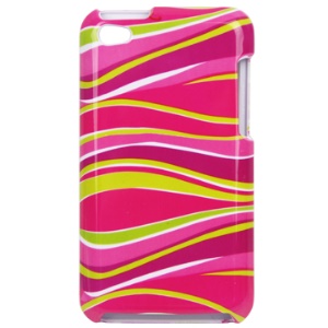 Snap-on Colorized Stripes Pattern Hard Plastic Case for iPod Touch 4