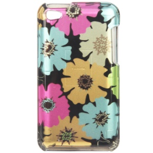 Snap-on Elegant Flower Pattern Hard Plastic Case Cover for iPod Touch 4