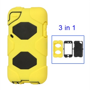Snap-on Defender Case Cover for iPod Touch 4 4G - Black / Yellow