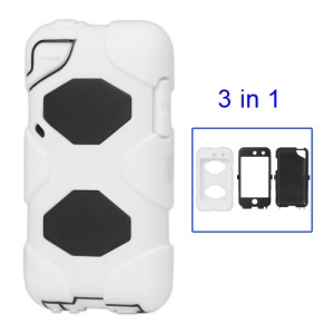 Snap-on Defender Case Cover for iPod Touch 4 4G - Black / White