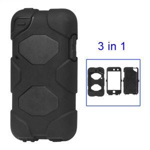 Snap-on Defender Case Cover for iPod Touch 4 4G - Black