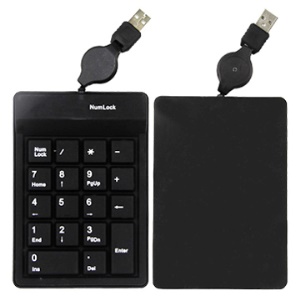Black USB 18/19 keys Numeric Keypad for Tablet PC