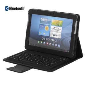 Wireless Bluetooth Keyboard Leather Case for Samsung Galaxy Tab/Tab 2 10.1 P5100 P5110 P7500 P7510