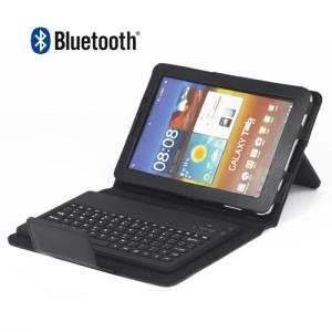 Wireless Bluetooth Keyboard Leather Case for Samsung Galaxy Tab 7.7 P6800 P6810
