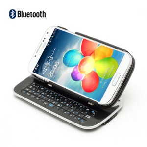 Slide-Out Wireless Bluetooth Keyboard Case Stand for Samsung Galaxy S4 IV i9500 i9502 i9505 - Black