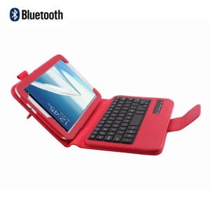 Removable Bluetooth Keyboard Leather Stand Case for Samsung Galaxy Note 8.0 N5100 N5110 - Red