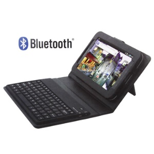New Samsung Galaxy Tab P1000 Mini Bluetooth Keyboard Holder Leather Case with USB Cable