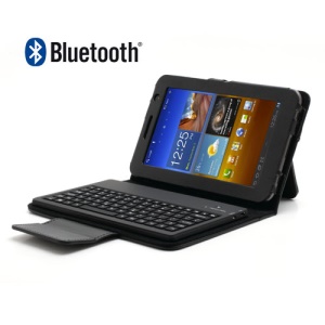 Wireless Bluetooth Keyboard Leather Case for Samsung Galaxy Tab 7.0 Plus P6200 P6210 P3100 P3110