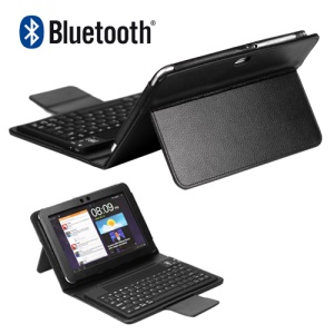 Samsung Galaxy Tab 8.9 P7300 P7310 Bluetooth Keyboard Case Leather - Black