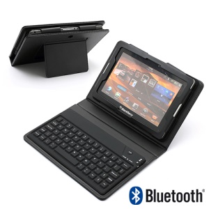 Bluetooth Keyboard + Protective Leather Case + Stand for BlackBerry PlayBook 7 inch Tablet
