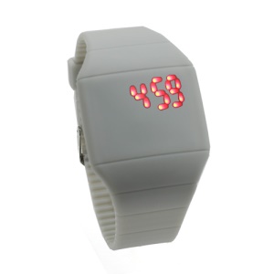 Fashion Touch Screen LED Date Day Silicone Rubber Band Digital Watch - Grey