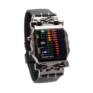 Multicolor Light Alloy LED Watch Week Date Calendar Display Wrist Watch