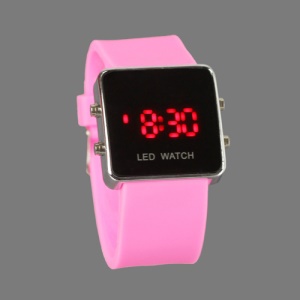 Hot Sports LED Watch with Silicone Band - Pink