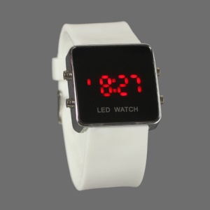 Hot Sports LED Watch with Silicone Band - White