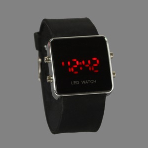 Hot Sports LED Watch with Silicone Band - Black