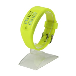 60 Blue LEDs Dot Matrix Casual Sport Touchscreen Wrist Watch - Sulfur Yellow