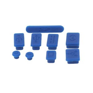 Silicone Anti-Dust Plug Cover Stopper for MacBook Pro 13 15 Air Laptop Notebook - Dark Blue