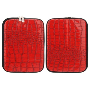 10.0 Inch Zipper Crocodile Textured Leather Sleeve Bag for Apple HP Dell Etc Notebooks - Red