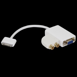 Apple iPad Dock Connector to VGA Adapter + Audio Output Cable