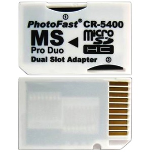 Dual Slot micro SDHC to MS PRO Duo adapter