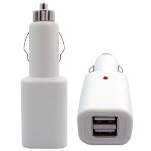 Dual USB Car Charger with 12V Socket DC/DC 1000mA