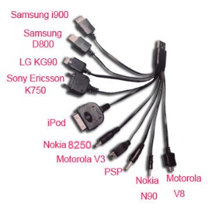 10 in 1 USB Universal Multi-Charge Cable for Cell Phone PDA MP3 Digital Camera