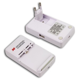 3G Universal Travel Charger with USB Charger (EU Plug)