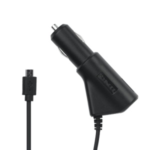 1A Cell Phone Micro USB Car Chargers with USB Port for HTC Smartphone - Black