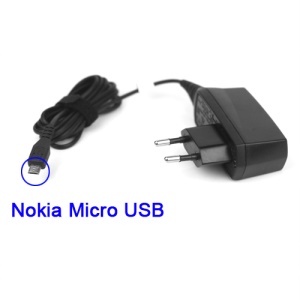 Nokia MicroUSB Wall Travel Charger for N900 N8 E72 N97 E7 C5-03 7230 - Euro Plug