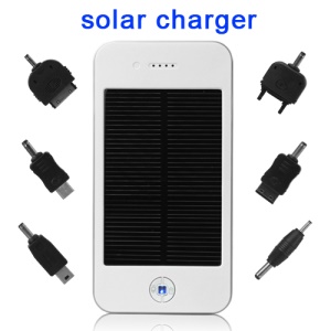 Solar Power Charger Battery for Mobile Phone / GPS / MP4 / Digital Camera 4000mAh - White