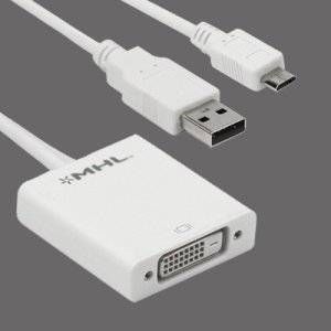 Micro-USB to DVI MHL Adapter Cable for Samsung Galaxy Note i9220 HTC Sensation XE